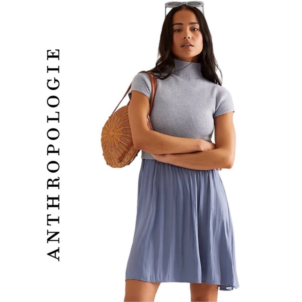 Anthropologie The Thea Short Sleeve Twofer Mini Dress NWT Size L Europian Summer